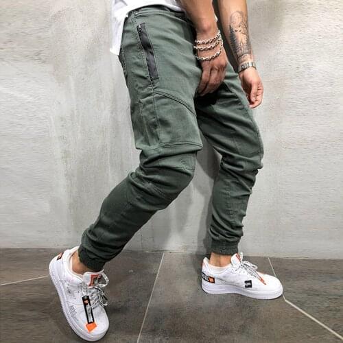 Men Cargo Military Pants Autumn Slim Fit Multi-pocket Harem Pants Joggers Sweatpants 2021 Hip Pop Streetwear