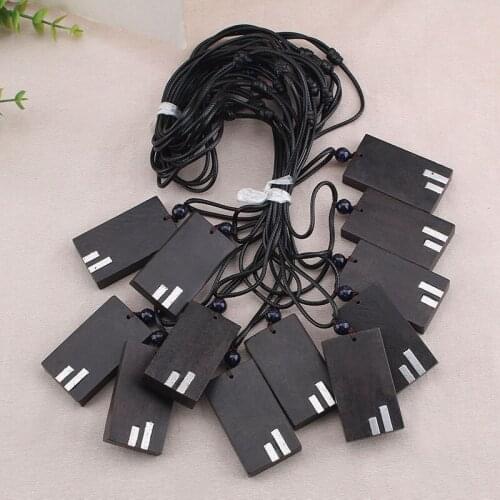 Black Sandalwood Retro Fashion Sweater Chain Pendant Men Simple Geometry Necklace Versatile Cotton Accessories Mal Wholesale
