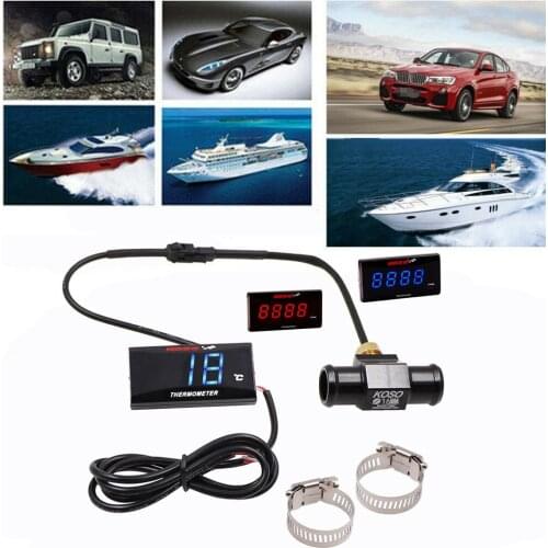 KOSO Digital Thermometer Tachometer Motorcycle Racing LED Water Temp Meter Gauge For Yamaha R1 R6 MT-07 MT-09 Kawasaki BMW