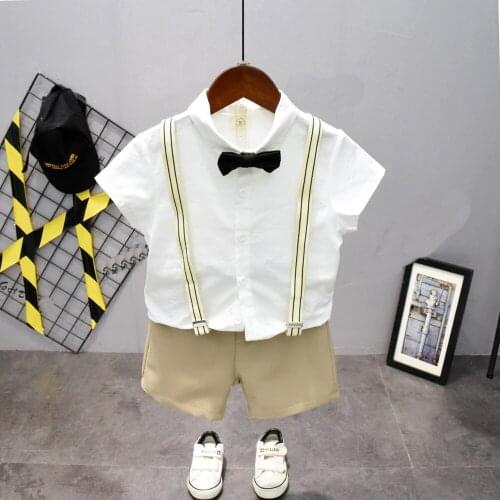 Children Boys Summer Kids Clothing Sets Baby Kids Shirts Shorts Toddler Boys gentleman suit boys Sports Clothes Set 2-7years