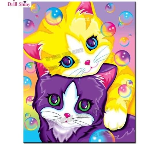 Diy Full Diamond Embroidery mosaic pattern Cute color Kitten set New 3D Diamond Painting Cross Stitch kit Rhinestones Home Decor