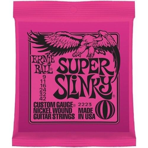 Ernie Ball 2223 Nickel Super Slinky Custom Gauge Electric Guitar Strings 090-042