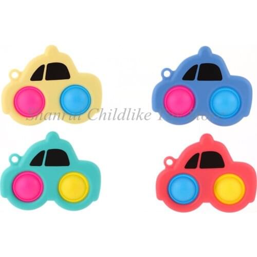 Mini Car Simple Pushs Popite Dimple Fidget Toys Bubble Antistress Popit Sensory Toy Children Adult Autism Stress Relieve Toys