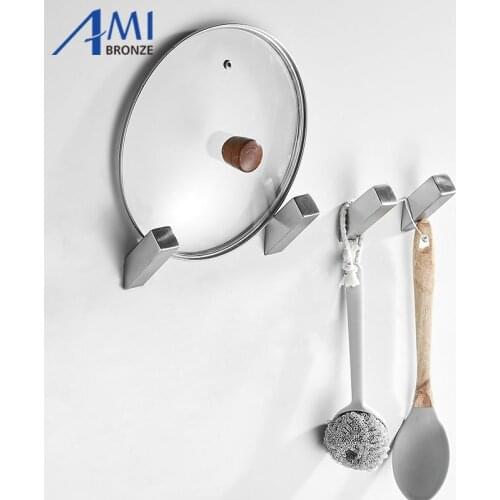 Stainless Steel Kitchen Hooks Clothes Hook Wall Mounted Bathroom Hardware Hanger Door Cat Hook Robe Hook Black / Brushed