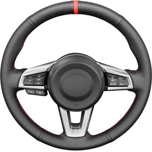 LS AUTO Braid on the Steering Wheel Cover for Mazda MX-5 2015 2016 2017 2018 2019 2020 Hand-sewing steering wheel cover