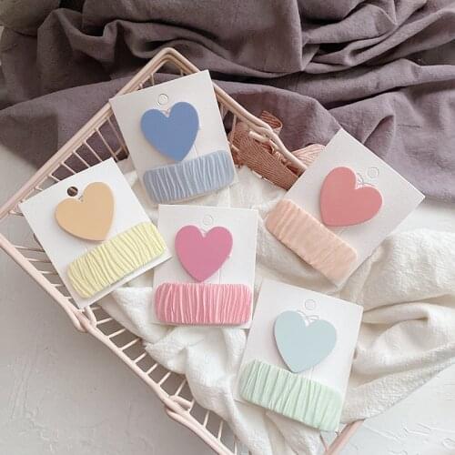 Sweet Daily Solid Color Love Girl Heart Hairpin Side Clip Color Small Fresh And Cute Childrens Bangs Hairpin Hair Accessories