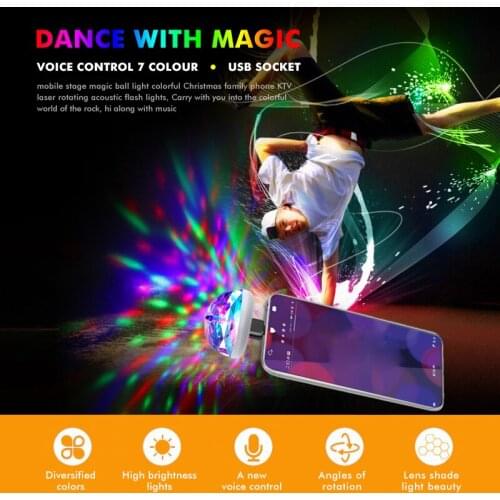 Mini USB LED Disco DJ Stage Light Portable Family Party Ball Colorful Light Bar Club Stage Effect Lamp Mobile Phone Lightings