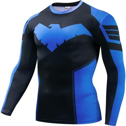 High-quality Men Compression Shirt 3D Printed T Shirts Comic Cosplay Costume Halloween Clothing Long Sleeve Tops for Male