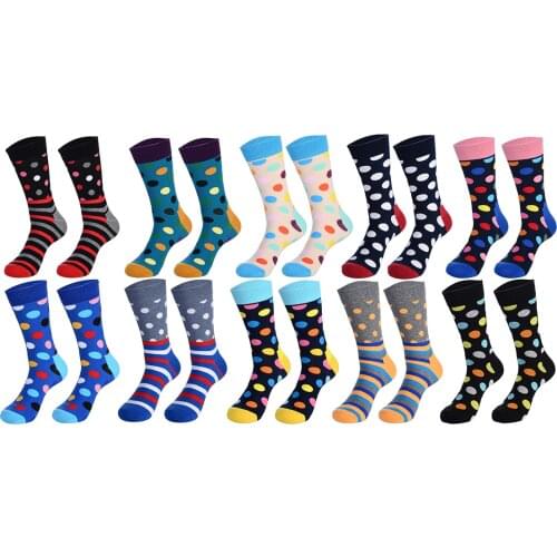10 pairs of high quality cotton polka dot socks for men and women winter skating funny socks high sports casual socks