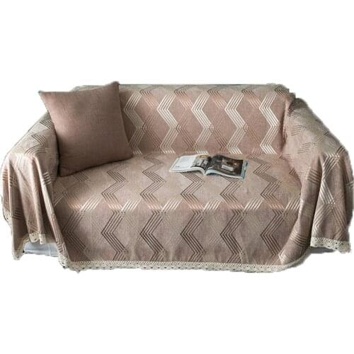 Chenille Sofa Throw Blanket Bedspread on Bed Travel Airplane Plaid Slipcover Blankets Protect Sofa Couch Cover Capa De Sofa