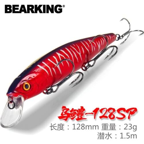 Bearking 128mm 23g New hot model professional quality fishing lures hard bait dive 1.5m quality wobblers minnow