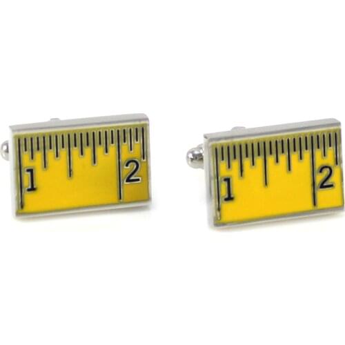 Ruler Cuff Links Rectangle Yellow Ruler Cuff links Holiday Gifts Cuff Links Birthday Gift Cuff Links