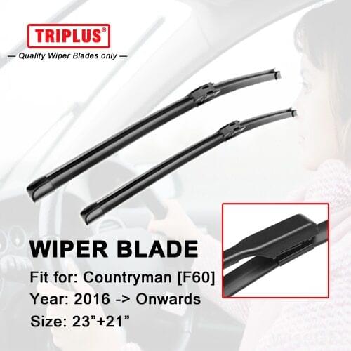 Wiper Blade for MINI COUNTRYMAN F60 (2016-Onwards) 1set 23"+21",Flat Aero Beam Windscreen Wiper Frameless Soft Boneless Blades