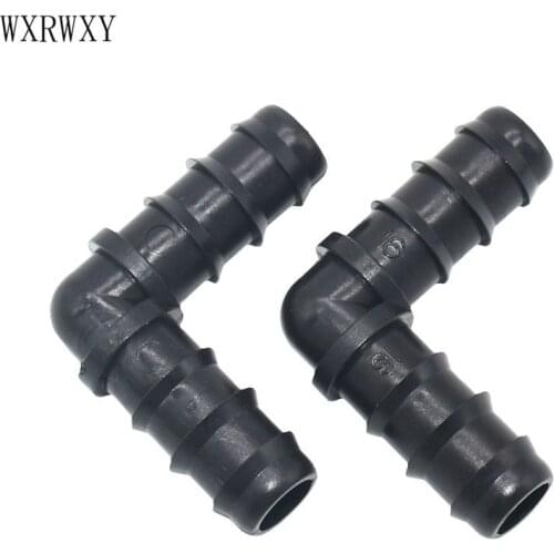 Irrigation hose 16mm elbow barb 1/2 inch bending joints 90 degrees irrigation connector 3 rings barbed repair joint 50pcs