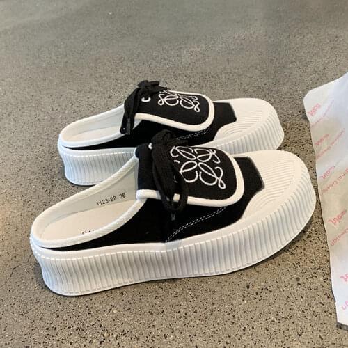 Embroider Slippers Women Casual Shoes Sewing Summer Woman 2021 Fashion Female Heels Slipper Sneakers Ladies Shoes Woman New