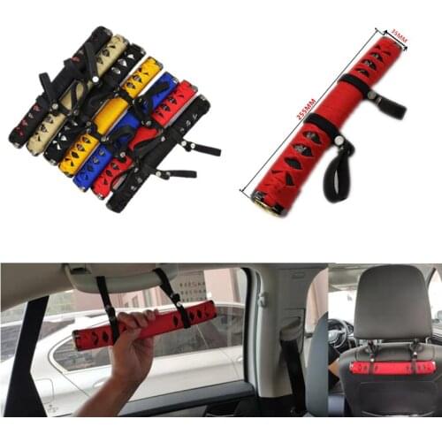 SPSLD 1pcs rear seat safety handrail hooked to headrest, Samurai knife handle personality safety handle