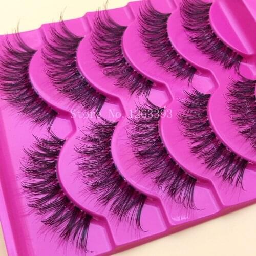 YOKPN Handmade Cotton Stems Transparent False Eyelashes Cross Thick Fake Eyelashes Naturally Long Winged Makeup Tool Eye Lashes