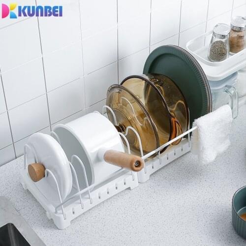KUNBEI Kitchen Storage Rack Dish Drain Rack Pot Cover Rack Household Drying Rack Book Cup Display Rag Rack Kitchen Accessories