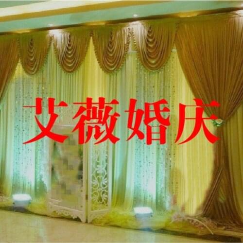 Wedding supplies Stage Backdrop with Detachable Swag Top-rated 10ft*20ft Party gold wedding Backdrop Deluxe stage decoration