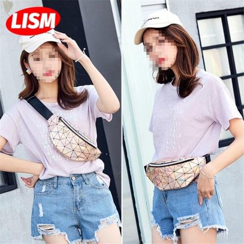 Womens Travel Handbag Laser Waist Bags Girls Colorful Slim Linggo Shiny Chest Shoulder Fanny Pack Hip Bag Waterproof Belt Pouch
