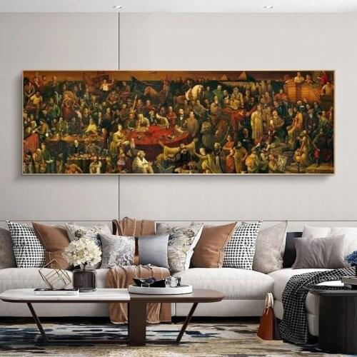 Famous Artwork Discussing Divine Comedy with Dante Wall Art Pictures Print Posters Canvas Painting for Living Room Decoration