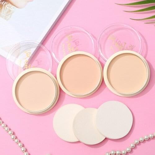 1Pcs Pressed Powder Long Lasting Oil Control Face Foundation Waterproof Whitening Brighten Concealer Powder Makeup TSLM1
