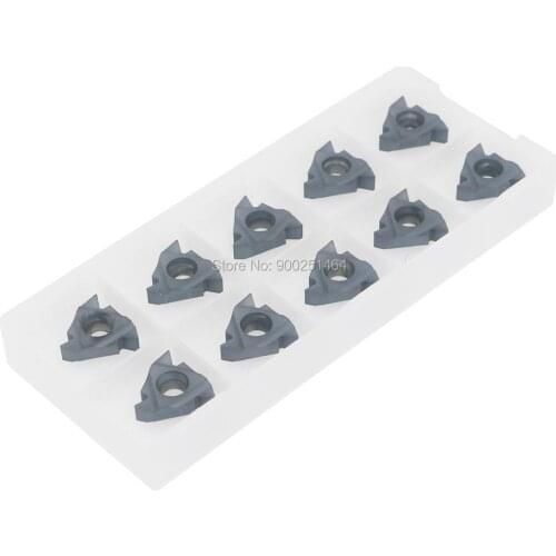 10pcs 16IR AG60 CNC External Thread Carbide, Metric 60 Degrees, Machinable Pitch 0.3-3.0，Inserts For Thread Turning Tools