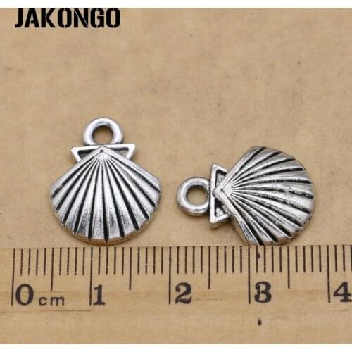 10pcs Antique Silver Plated Shell Charms Pendants for Jewelry Making Jewelry Findings DIY Handmade Craft 18x15mm