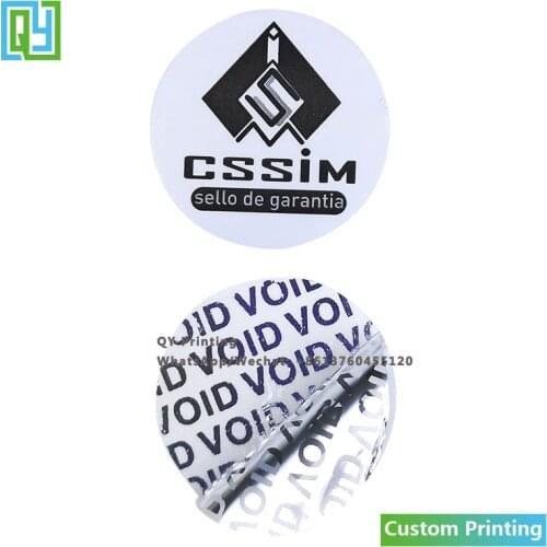1000 pcs 3*3cm Custom Logo Brand Warranty Stickers Customized Printing Silver VOID Security Packaging Seal Labels Tamper Evident
