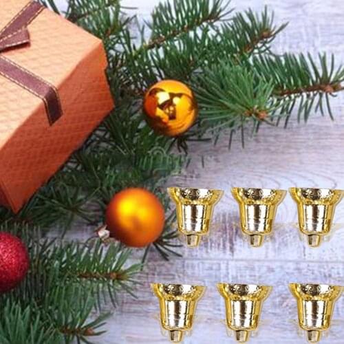 12pcs/sets Little Golden Bell Christmas Party Jingling Bells New Year Shopping Mall Festival Christmas Tree Pendant Ornaments
