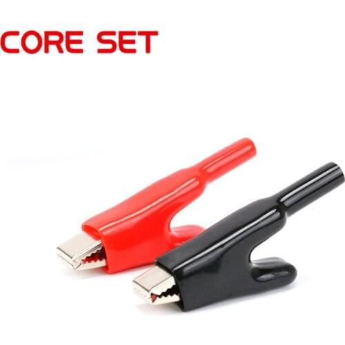 2 PCS Sheathed Alligator Clips Electrical DIY Test Leads Alligator Double-Ended Crocodile Clips Roach Electrical Jumper Wire