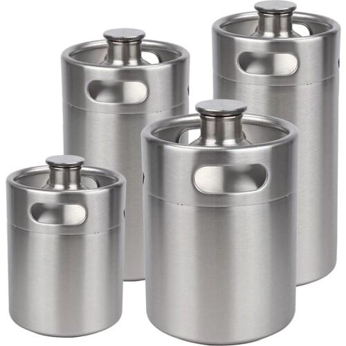 2L/3.6L/5L/8L Mini Keg Stainless Steel Keg Beer Growler Portable Beer Bottle Home Beer Making Bar Accessories Tool