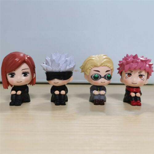 4pcs/set Jujutsu Kaisen Itadori Yuji Kugisaki Nobara Q Ver. Figure Model Toy New No Box