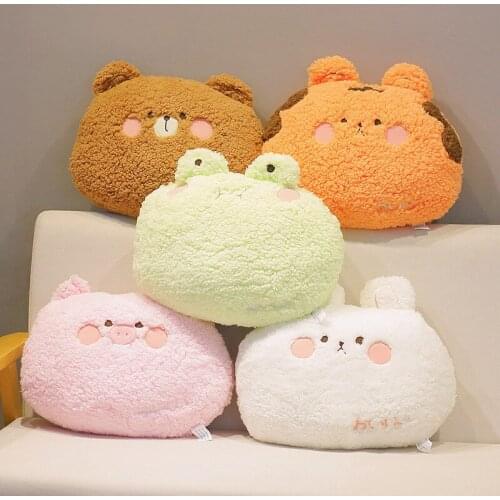 5 Styles Soft Plush Animals Pillow Toys Stuffed Cartoon Teddy Bear Frog Pig Tiger Rabbit Plush Doll Sofa Chair Cushion Baby Gift