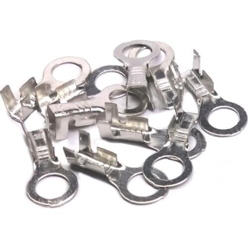 50/100 pcs 3.2/4.2/5.2/6.2/8.2 O-Type Cold Pressed Splice Terminals Tin Electric Plating Sertir For Wire Cable Car Speaker Male