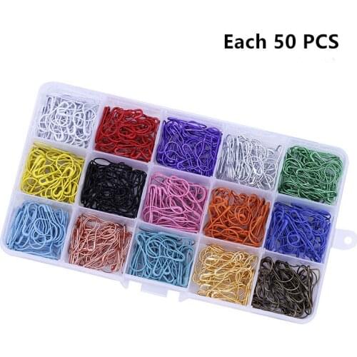 750 pcs/box 15 colors brooch clip base pin safety pin brooch set blank base for DIY jewelry clothes making supplies