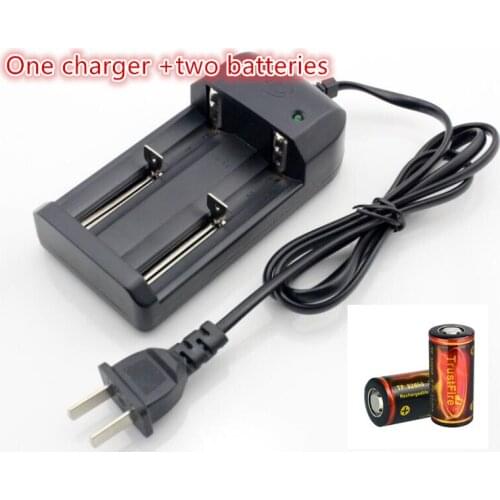 2PCS 6000mAh 3.7V Rechargeable Li-ion Protected 32650 Battery Batteries with PCB Protected Board + Universal Charger