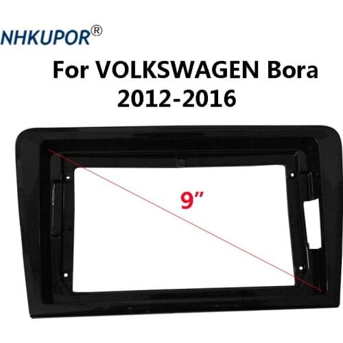 Car Radio Fascia For VOLKSWAGEN Bora 2012-2016 9 inch Big Screen Auto Stereo ABS Plastic Panel Bezel Faceplate Frame Dash Kit