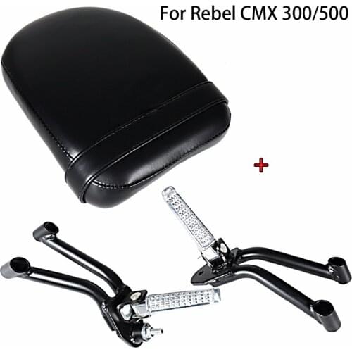 Rear Black Passenger Seat&Bracket With Footpegs For Honda 17-18 Rebel CMX 300 500 Model
