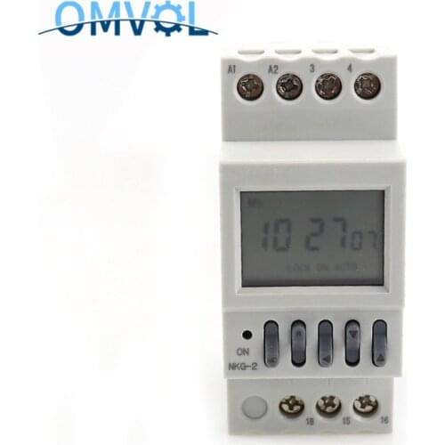1PC NKG-2 NKG-4 One Second Adjust Digital Timer Switch Timer DIN RAIL 1s-198h 16Groups Cycle Street Lamp Controller