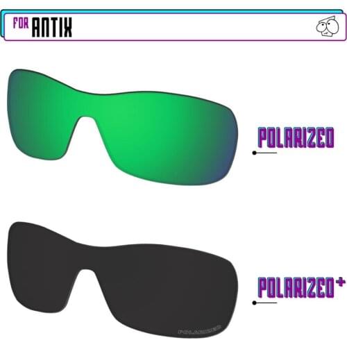 EZReplace Polarized Replacement Lenses for - Oakley Antix Sunglasses - Black P Plus-Green P