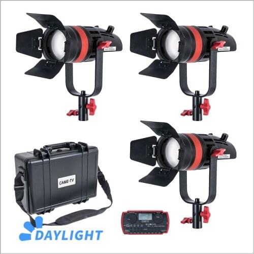 3 Pcs CAME-TV Q-55W Boltzen 55w 21000 lux/1m MARK II High Output Fresnel Focusable LED Daylight Kit