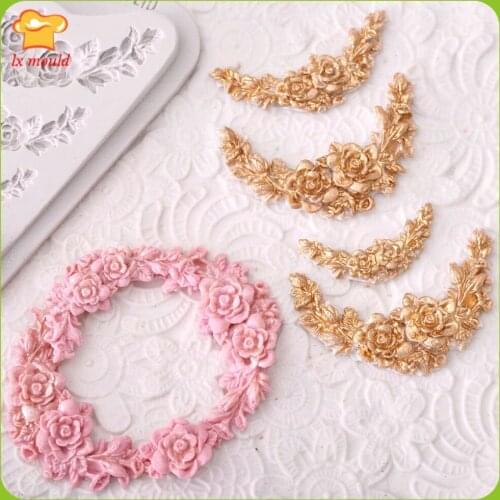 Rose Brick Mould Frame Border Silicone Molds Sugar Cut Bianao Biscuit Decorative Mold