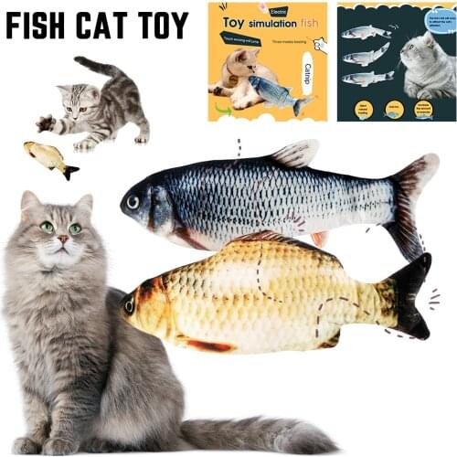30cm Cat / Dog Toy Electric Fish cat toy USB Charging Simulation Dancing Jumping Moving Floppy Fish Cat Toy For Cats Dog
