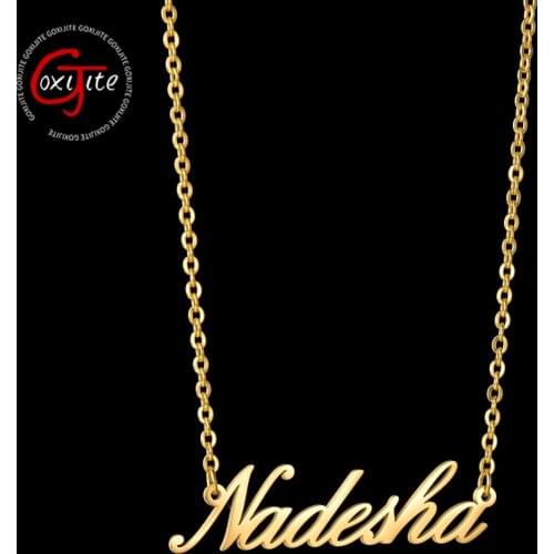 Goxijite Personalized Name Pendant Necklace For Women Stainless Steel Gold Italic Nameplate Choker Necklace Jewelry Gift