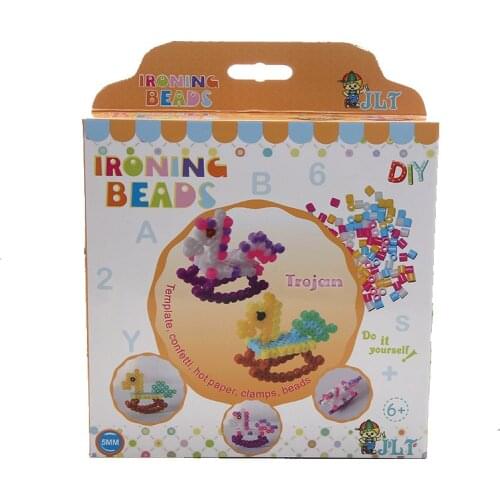 JINLETONG hama beads 5mm Set Assembly Trojan Fuse Bead Set Activity Kit fuse beads toys for children educational toys 3DPuzzle