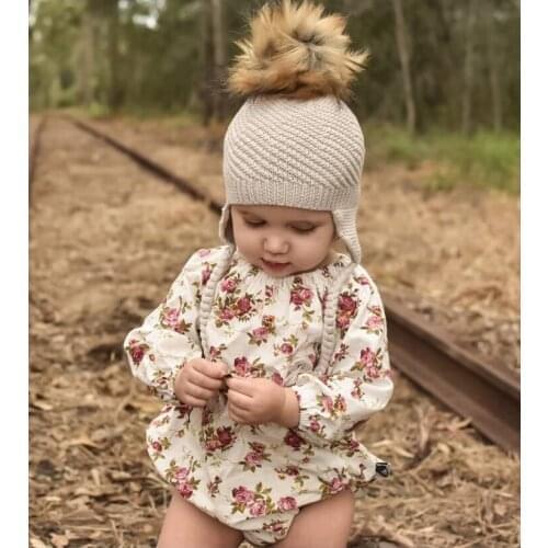 Newborn Baby girls Rompers 0-2T Summer Autumn Long sleeves Floral jumpsuits for Infant girl clothes