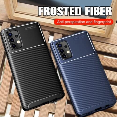 A52 Frosted Carbon Fiber Case For Samsung Galaxy A52 5G 6.5" Shockproof Protective Cover For Samsung A52 A 52 Soft Shell Coque