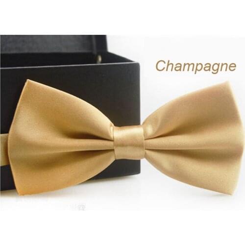 Solid Fashion Bowties Groom Men Adjustable Tuxedo Marriage Banquet Wedding Party Bow Ties Male Necktie Accessories Champagne