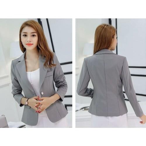 Fashion Womens Slim Solid Suit Blazer Jacket Coat Casual One Button Tops Outwear 2020 Hot Sale Solid Color All-Match